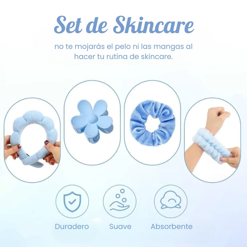 Set de Diadema y Muñequera para Skincare